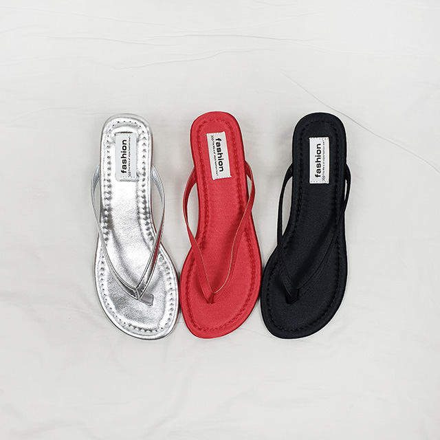 카비 심플 컬러 키높이 통굽 웨지 쪼리 슬리퍼 5cm