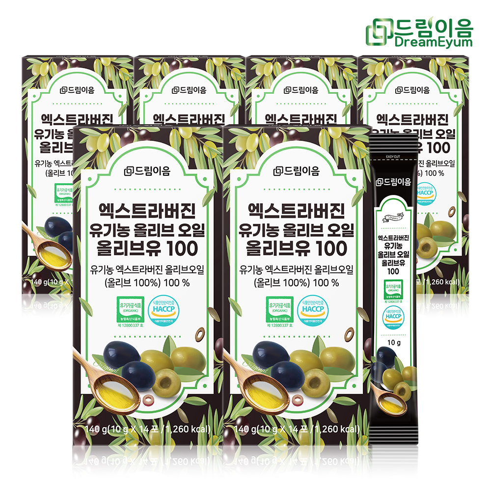 드림이음 엑스트라버진 유기농 올리브오일 스틱 올리브유 100 10g x 14포 6박스 대표이미지 섬네일