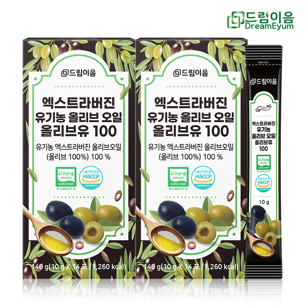 드림이음 엑스트라버진 유기농 올리브오일 스틱 올리브유 100 10g x 14포 2박스 대표이미지 섬네일