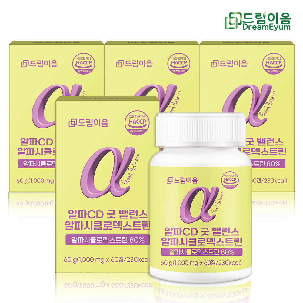 드림이음 알파CD 굿밸런스 알파시클로덱스트린 1000mg X 60정 4박스