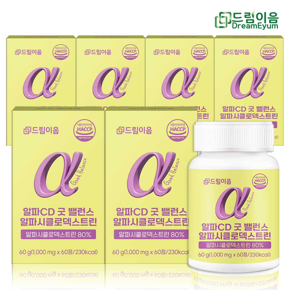 드림이음 알파CD 굿밸런스 알파시클로덱스트린 1000mg X 60정 6박스
