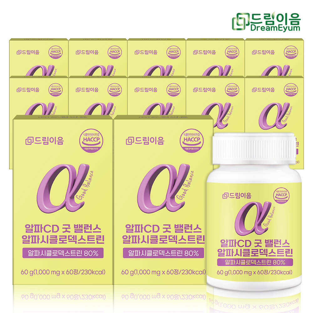 드림이음 알파CD 굿밸런스 알파시클로덱스트린 1000mg X 60정 12박스