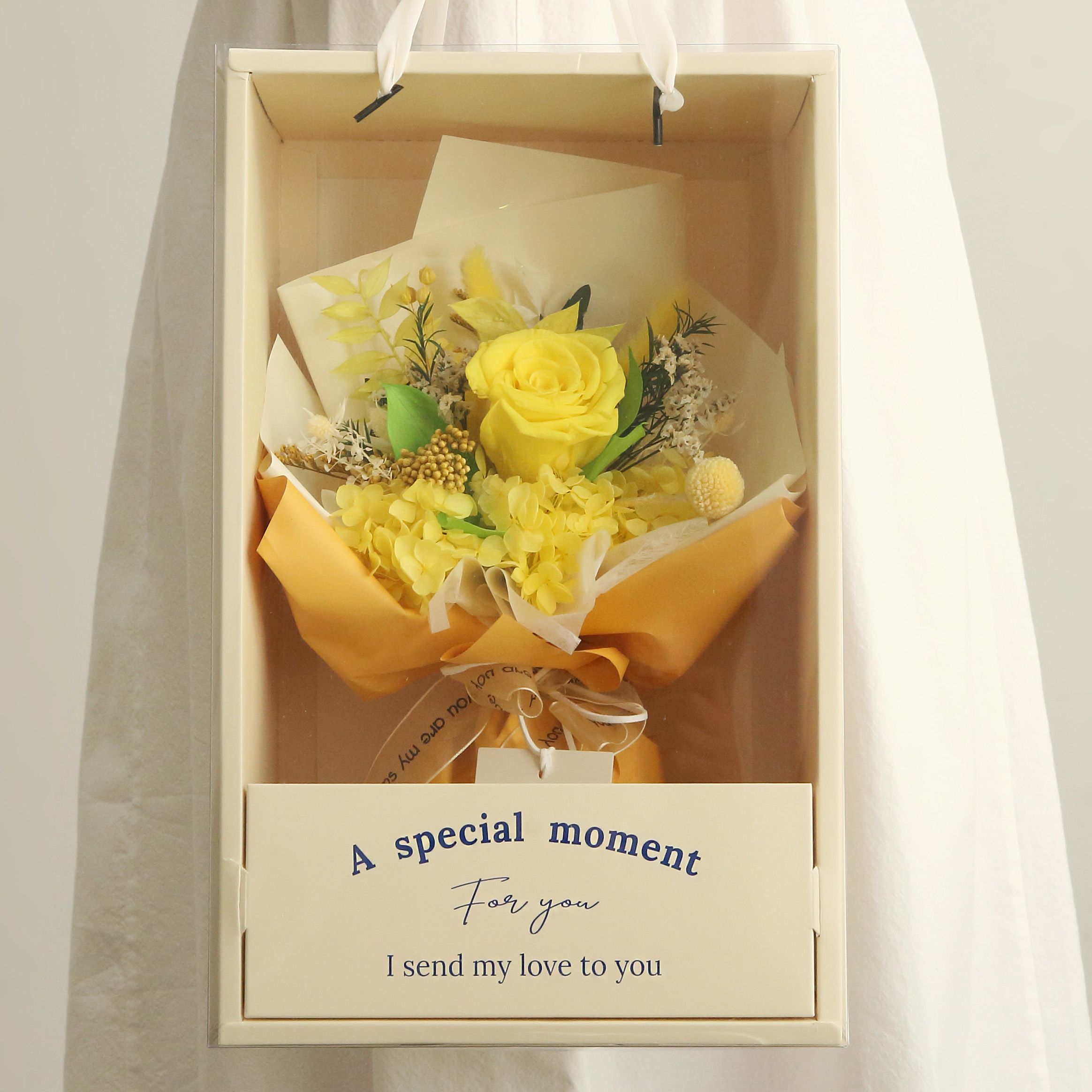 뷰티풀데코센스 생화 보존화 프리저브드 꽃다발 + 케이스