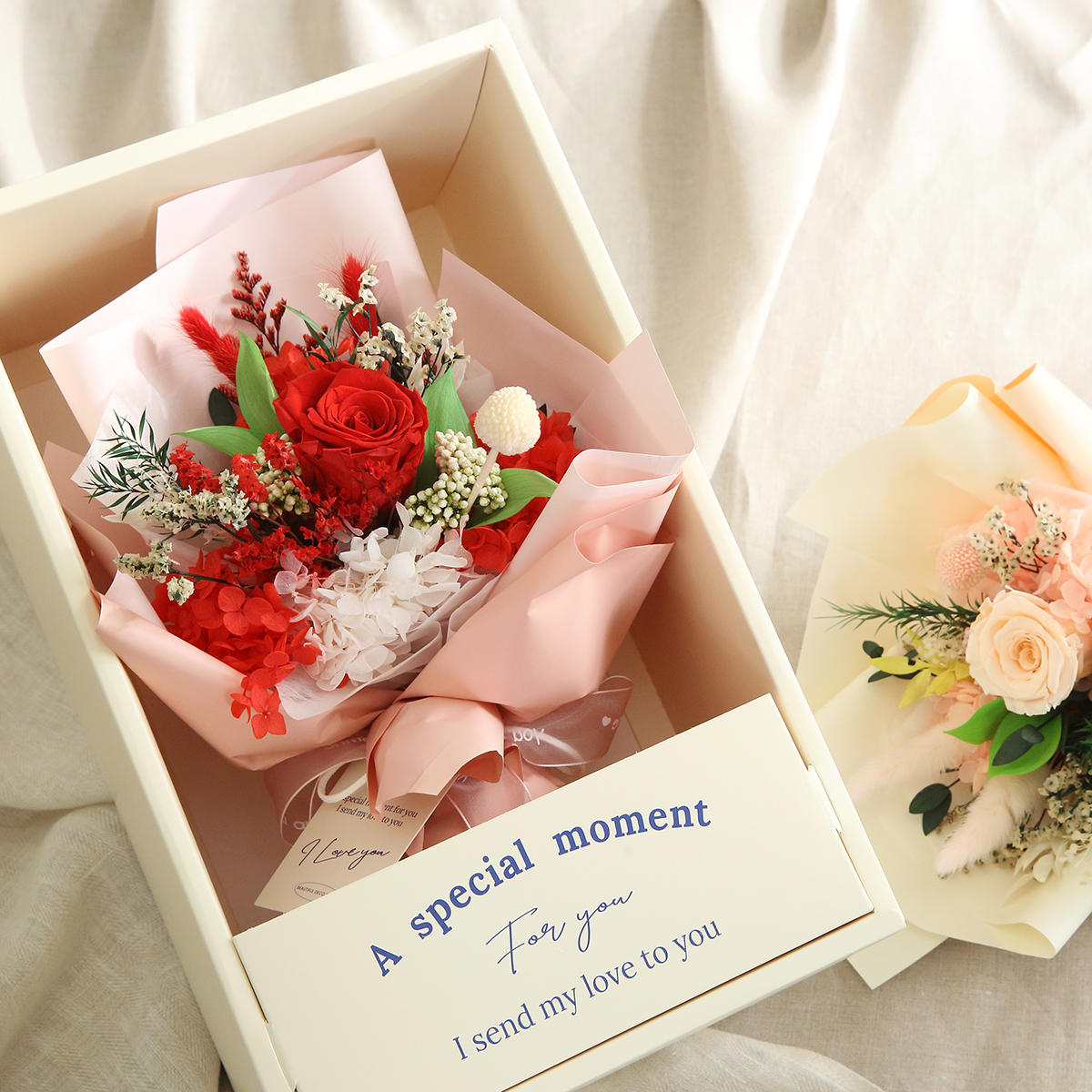 뷰티풀데코센스 생화 보존화 프리저브드 꽃다발 + 케이스