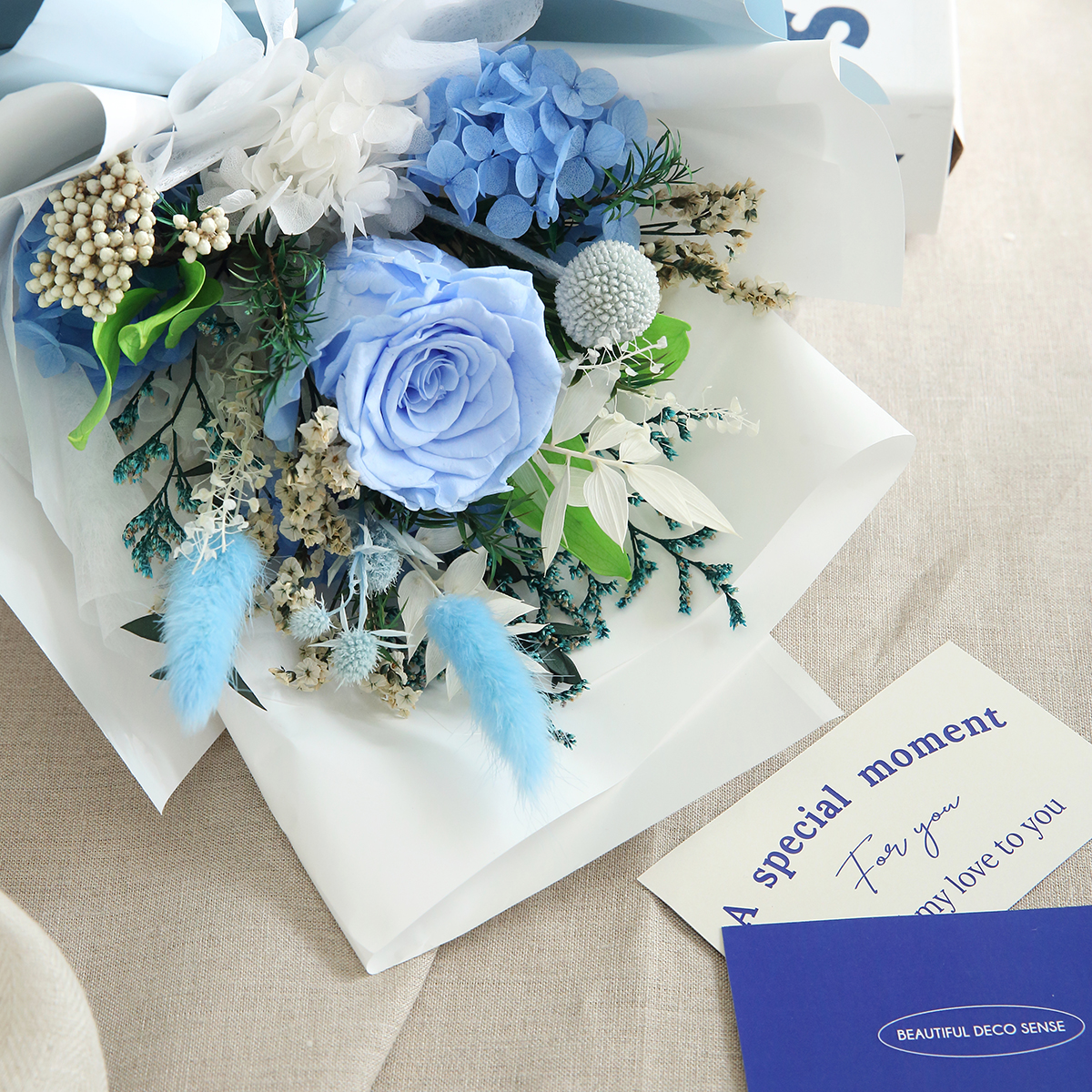 뷰티풀데코센스 생화 보존화 프리저브드 꽃다발 + 케이스