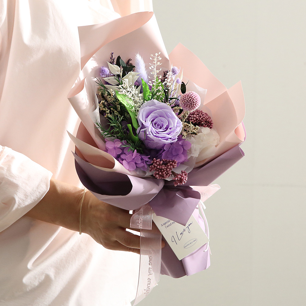 뷰티풀데코센스 생화 보존화 프리저브드 꽃다발 + 케이스