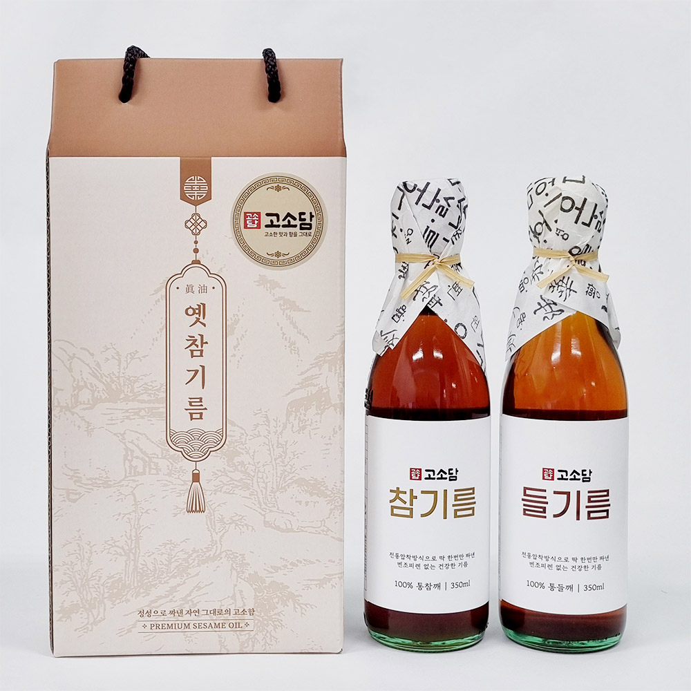 고소담 전통방식 100% 통깨 들깨 참기름 들기름 350ML