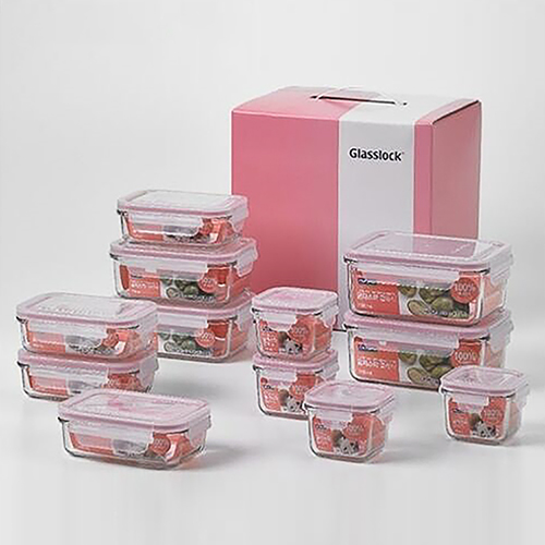 [글라스락] 클래식 12조 세트(핑크)