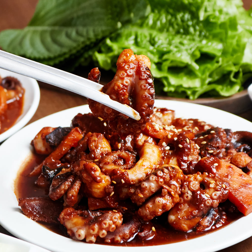 열나는 불 쭈꾸미 500g 보통맛 매운맛 대표이미지 섬네일