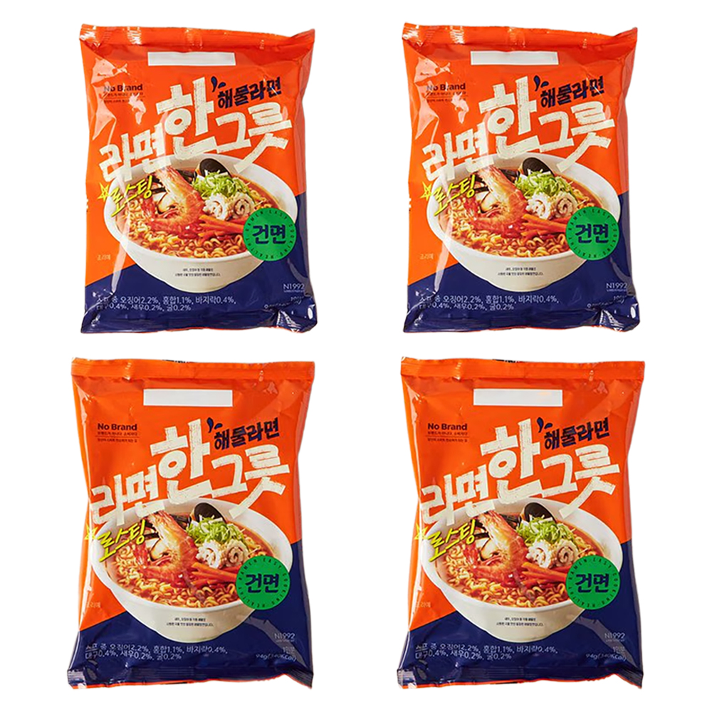 노브랜드 마켓잇업 라면 한그릇 건면 해물맛 94g x32봉 무료배송