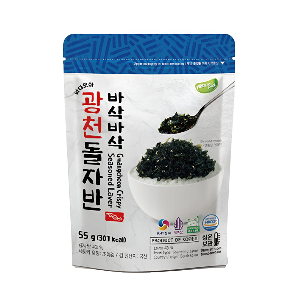 [네이처픽] 바삭바삭 돌자반 4종 4팩 광천돌자반 들기름돌자반 녹차돌자반 멸치돌자반