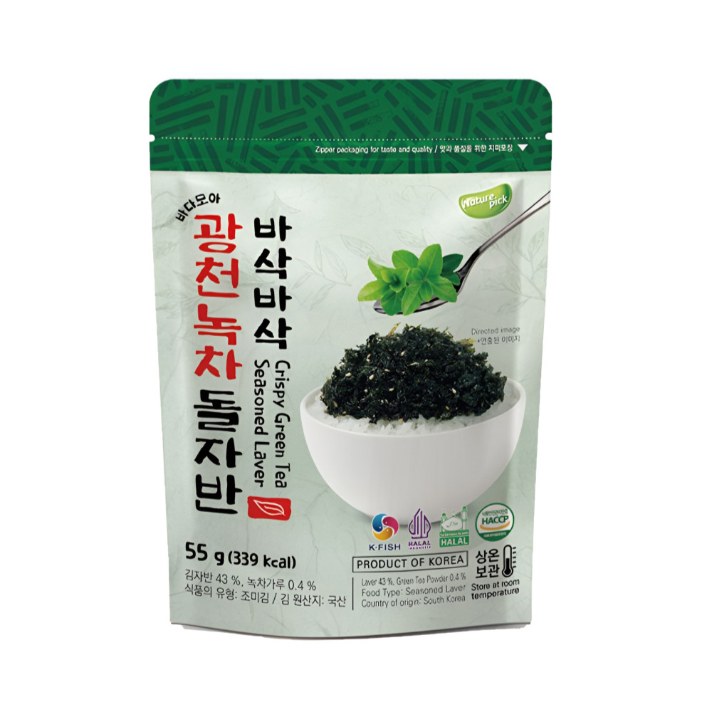 [네이처픽] 바삭바삭 돌자반 4종 4팩 광천돌자반 들기름돌자반 녹차돌자반 멸치돌자반