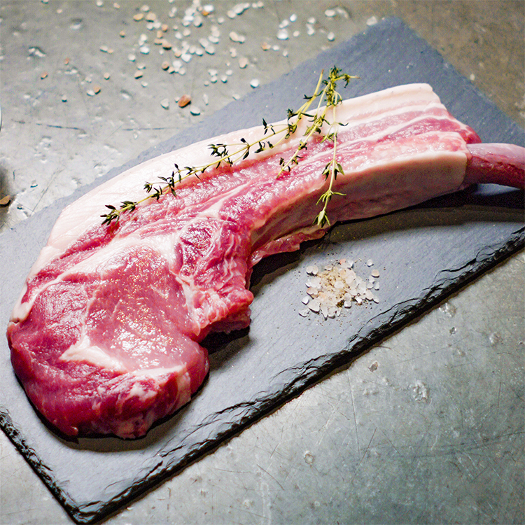 탐라인 제주 흑돼지 돈마호크 600gx2팩 (뼈삼겹 구이용, 냉장육)