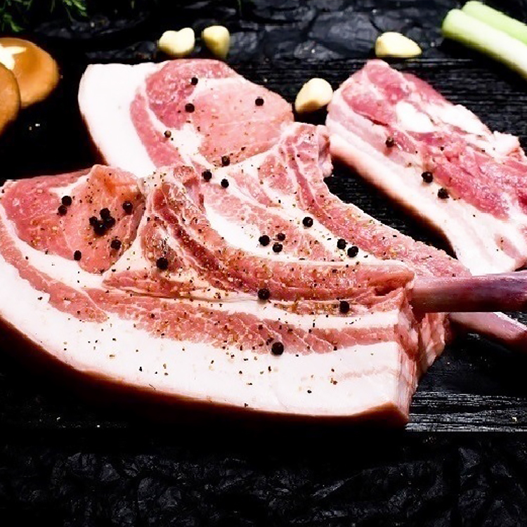 탐라인 제주 흑돼지 돈마호크 600gx2팩 (뼈삼겹 구이용, 냉장육)