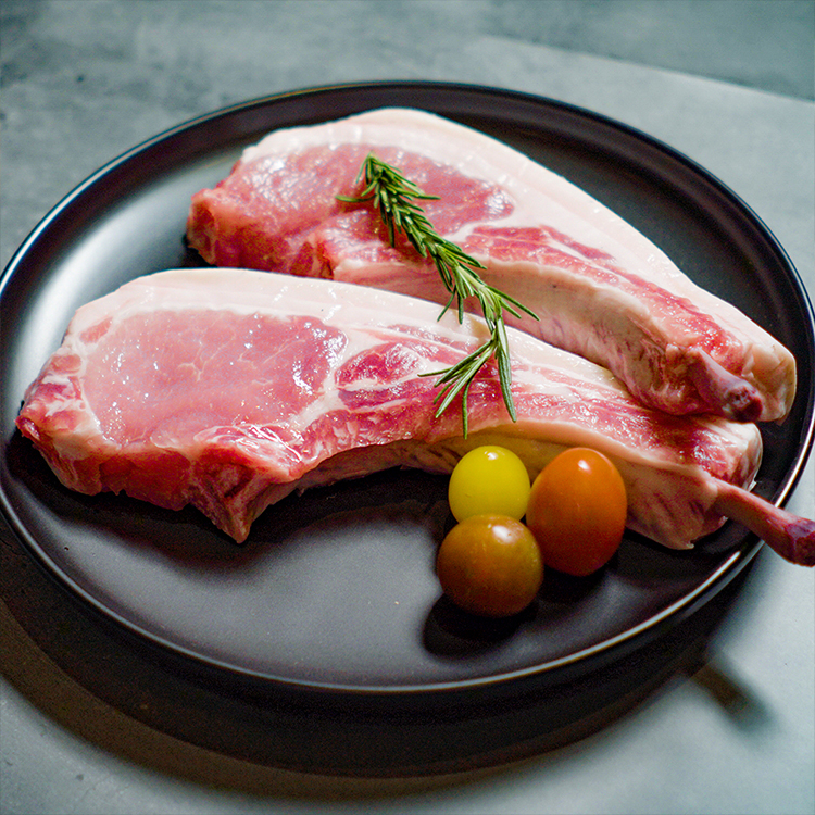 탐라인 제주 흑돼지 돈마호크 600gx2팩 (뼈삼겹 구이용, 냉장육)