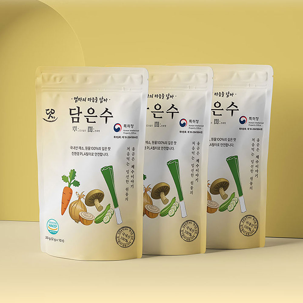 담은수 HACCP인증 순한 국내산 100% 유기농 유아 이유식 채수 티백(20g/2g*10입)
