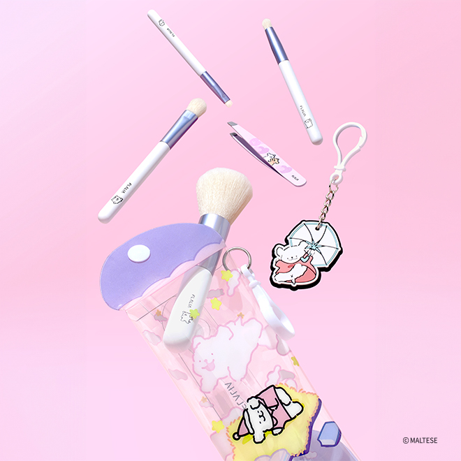 [키링+파우치 증정] 몰티즈 브러쉬 키트 5종-Dream Beam (휴대용 브러쉬 4종+트위저) 대표이미지 섬네일