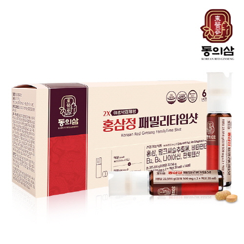 [동의삼] 홍삼정 패밀리타임샷 (액상20ml+정제500mg*2정)*14병*2세트/총28병
