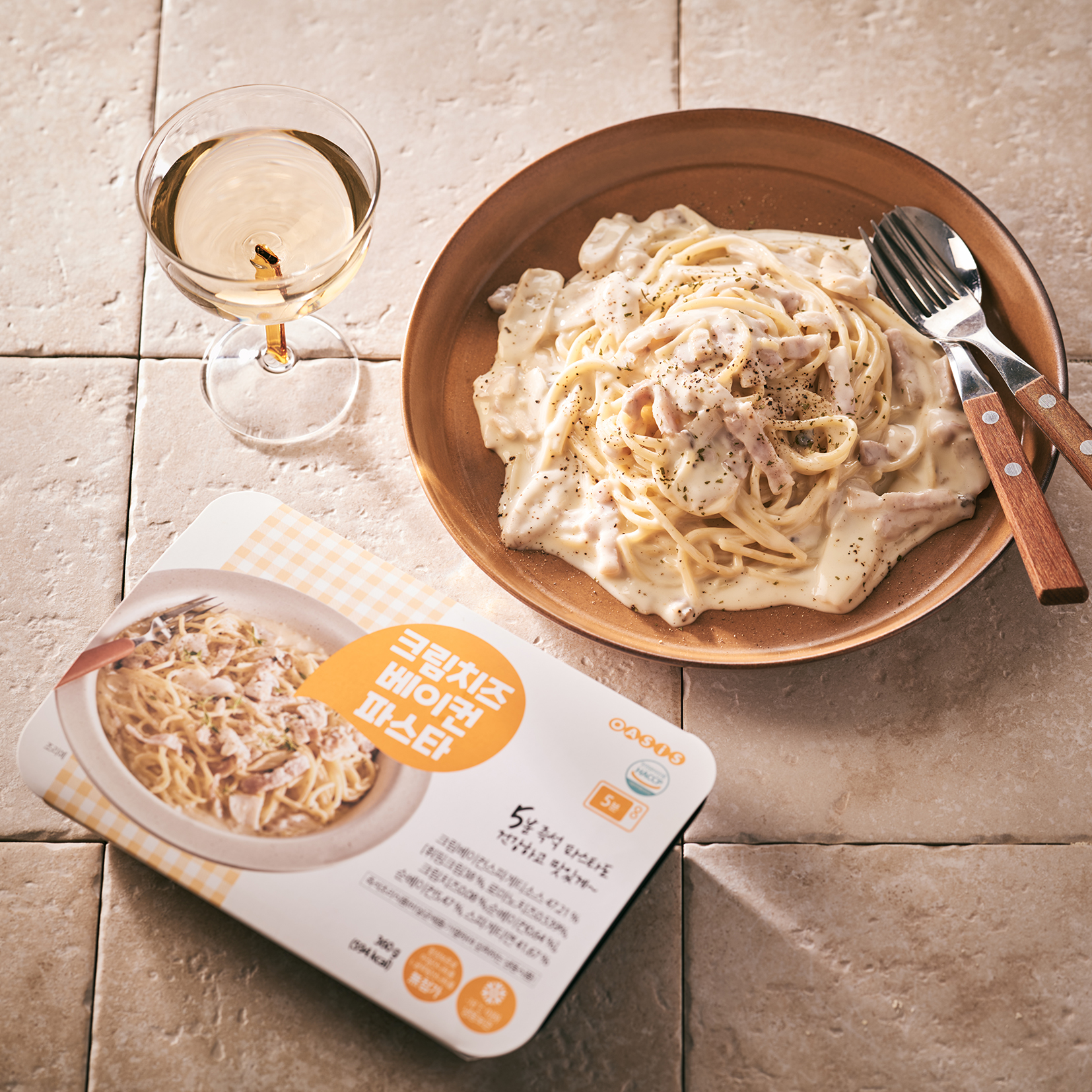 [묶음특가] 크림치즈 베이컨 파스타 (360g x 2개)