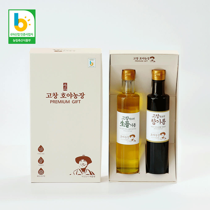 [호야농장] 참기름, 생들기름 300ml 선물세트