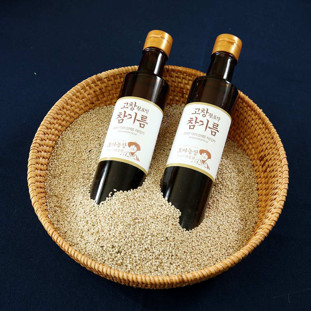 [호야농장] 고창 황토밭 참기름 300ml 선물세트