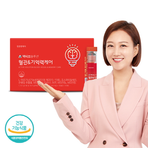 [천호엔케어] 액티브솔루션 혈관&기억력케어 (액상30ml+연질캡슐600mg*3캡슐)*30병