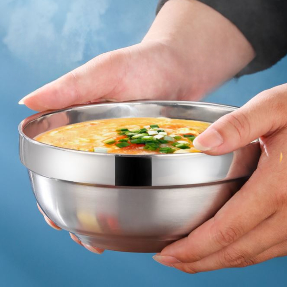 고급 304 올스텐 두꺼운 이중 스텐 냉면그릇 업소용 냉면기 20cm