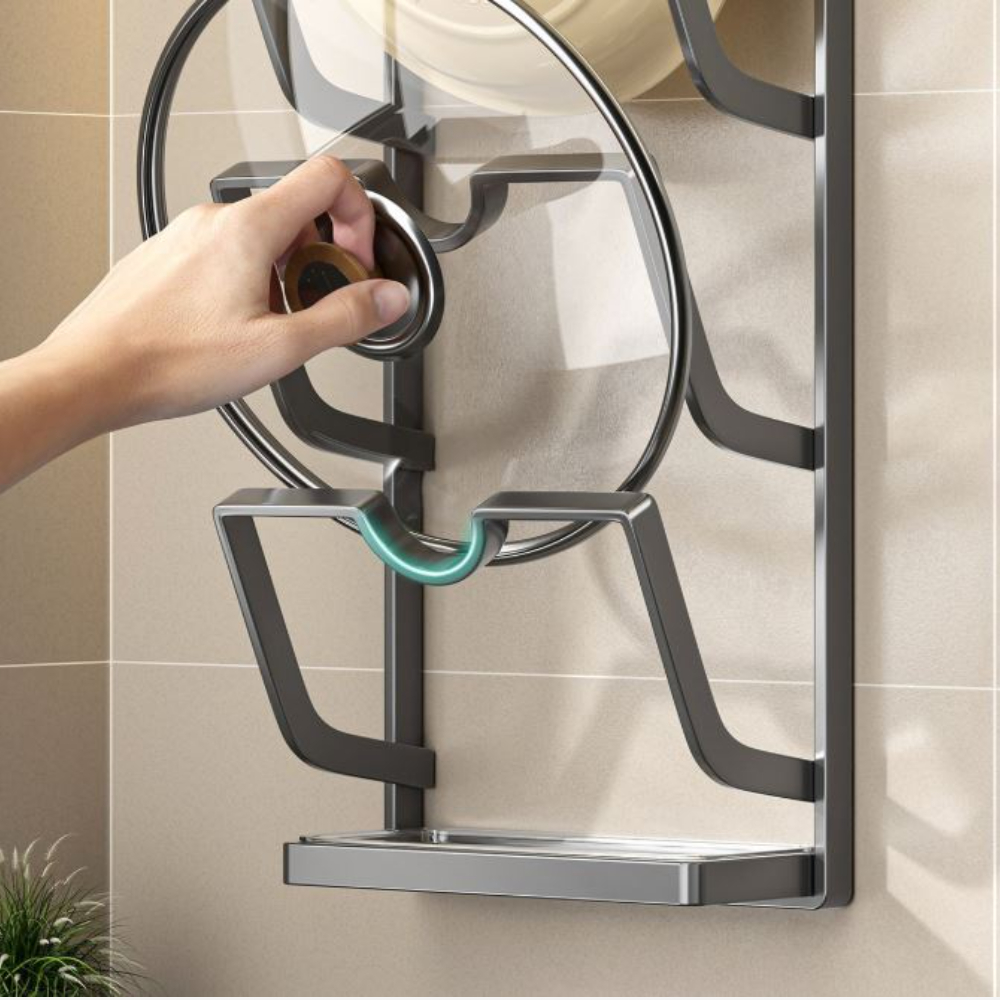 무타공 초강력 흡착식 냄비뚜껑 거치대 2구