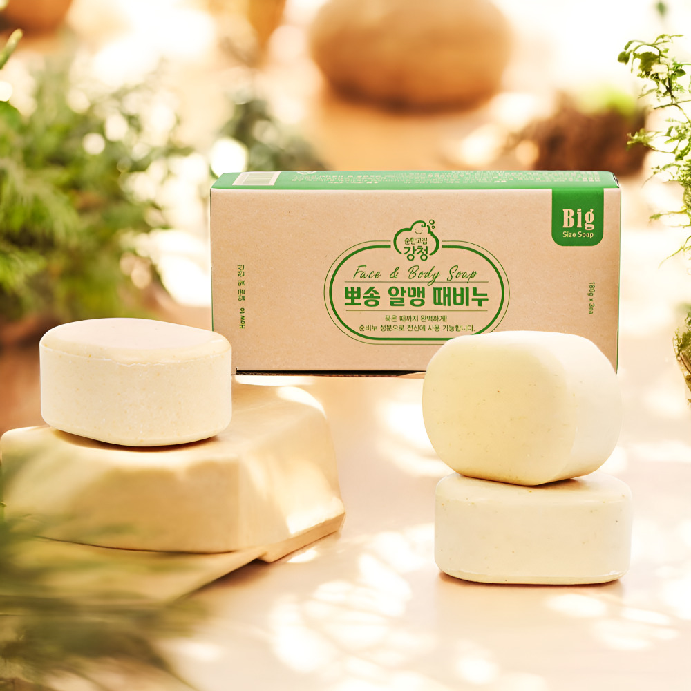강청 뽀송 알맹 때비누180g X3입 대표이미지 섬네일