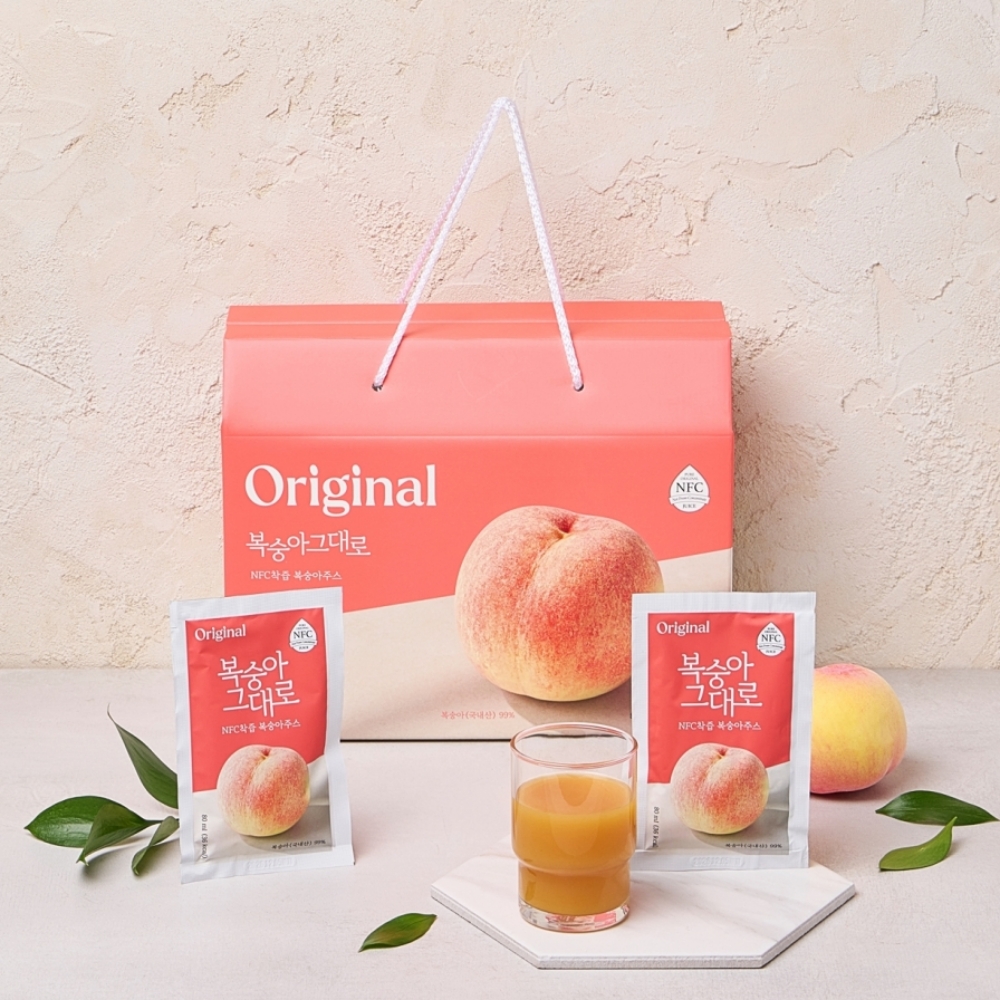 다정헌 복숭아그대로 복숭아즙 NFC 착즙 100% 80ml x 21입