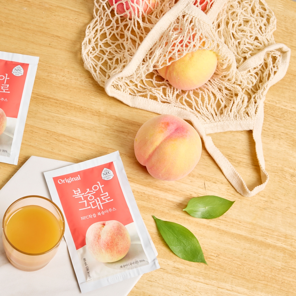 다정헌 복숭아그대로 복숭아즙 NFC 착즙 100% 80ml x 21입