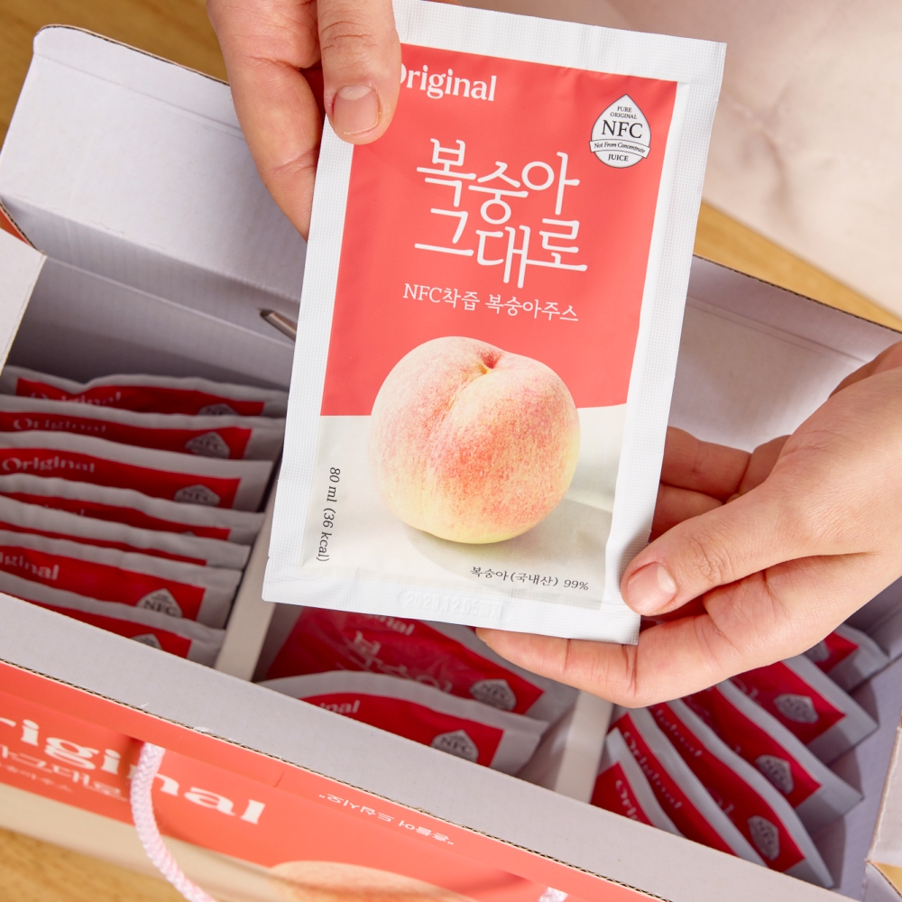 다정헌 복숭아그대로 복숭아즙 NFC 착즙 100% 80ml x 21입