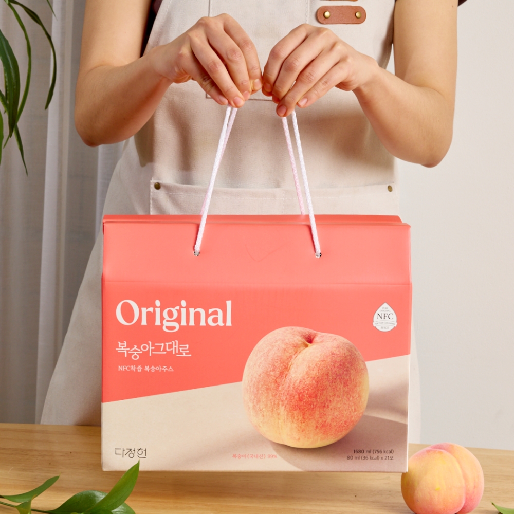 다정헌 복숭아그대로 복숭아즙 NFC 착즙 100% 80ml x 21입