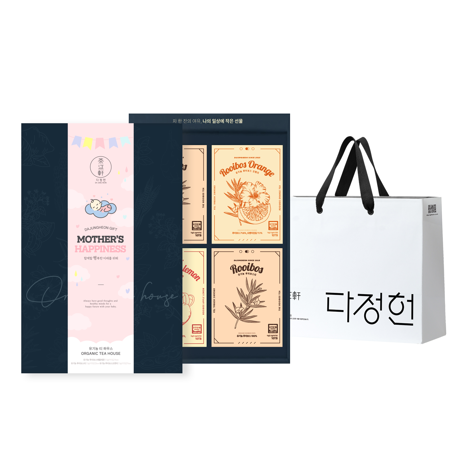 다정헌 유기농 루이보스티 임산부 4BOX 선물세트(쇼핑백+메세지 카드 포함)