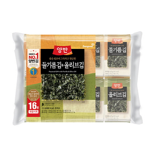 [동원] 양반 들기름 올리브 복합 [식탁16P(9매)] x 3 (48봉)