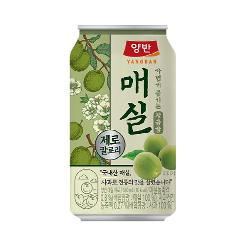 [동원] 양반 매실 제로 340mL x 24캔 (4*6입 번들)