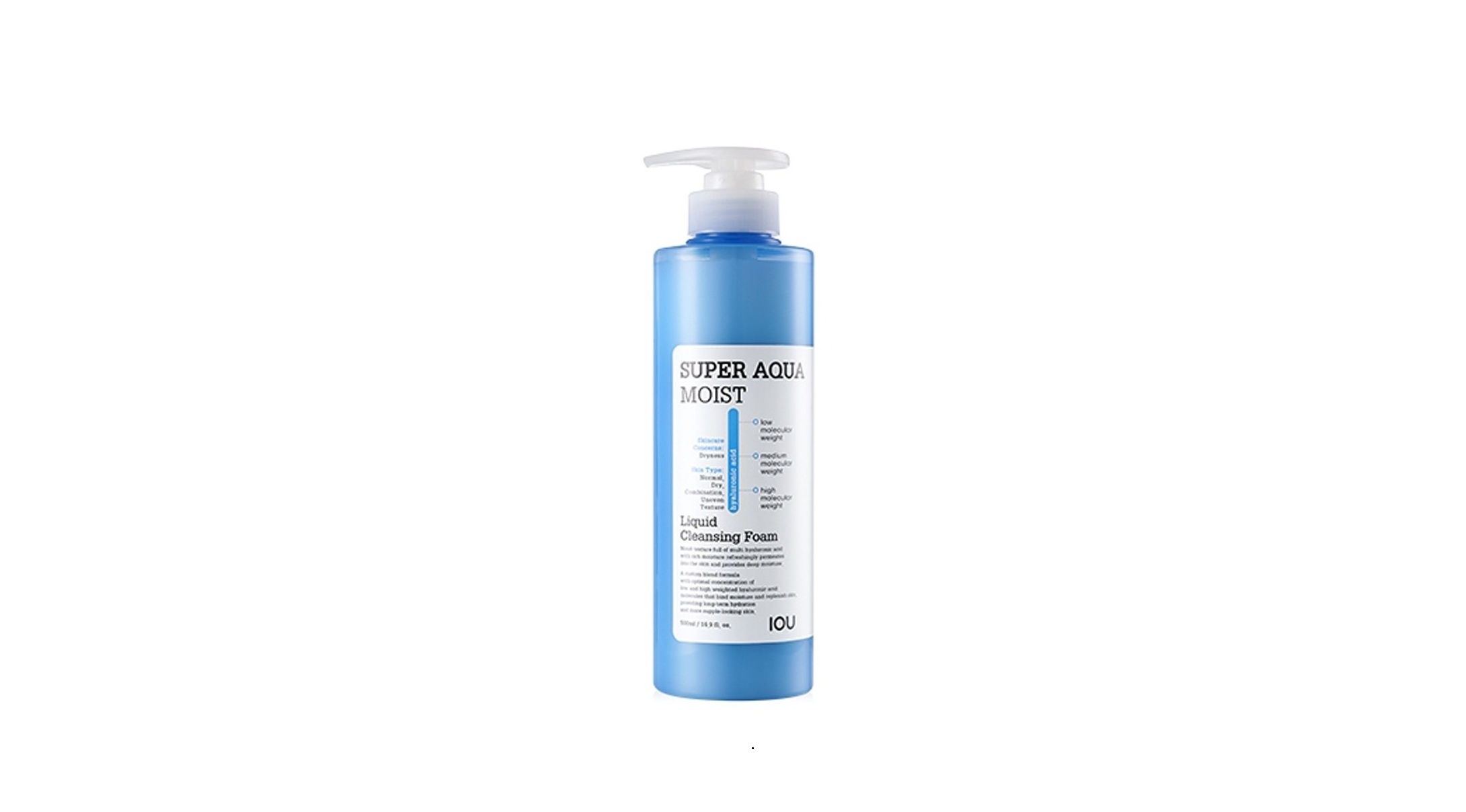 [오뷰MD PICK/수분젤형] 아이오유 수퍼아쿠아 모이스트 리퀴드 클렌징폼 500ml 대표이미지 섬네일