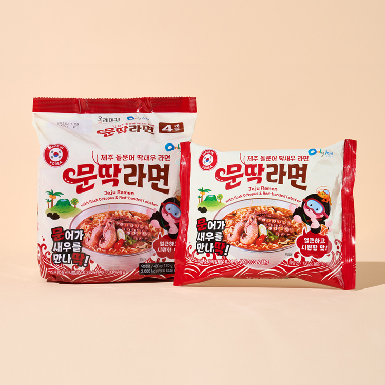 얼큰하고 시원한 제주 문딱라면 2/4/8팩(봉지면)