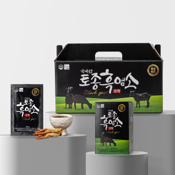 웰스앤헬스 국내산 토종 흑염소진액 엑기스 발효녹용 흑염소즙 90포 (3개월)