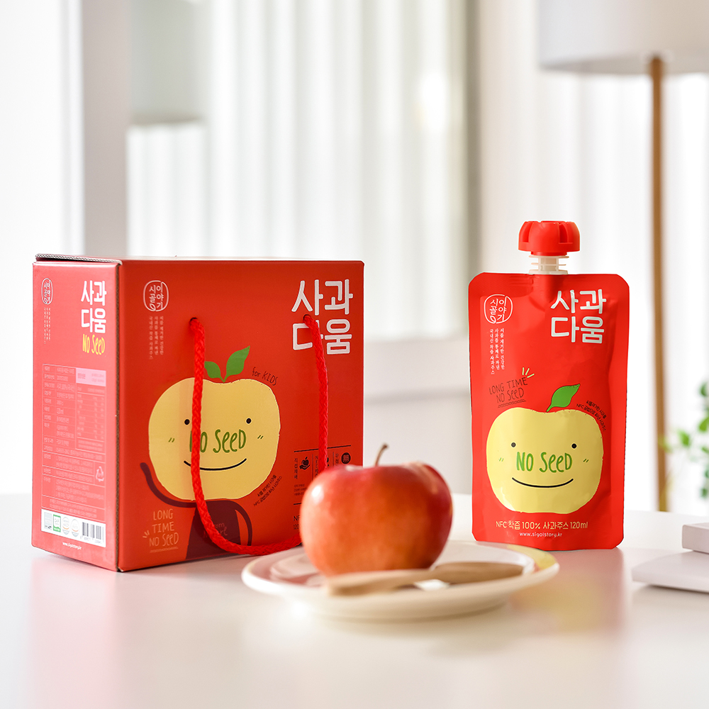 건강한 사과를 통째로 짜낸 100% 사과주스