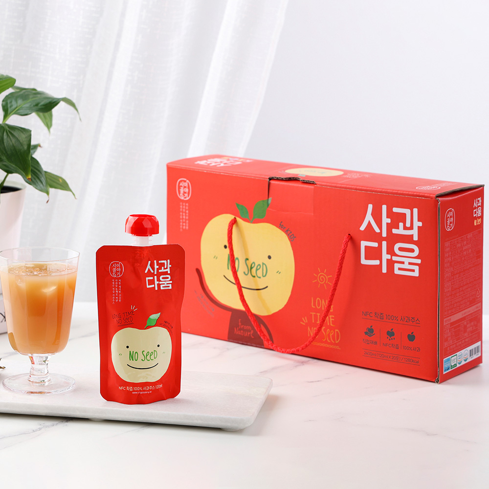 건강한 사과를 통째로 짜낸 100% 사과주스 대표이미지 섬네일