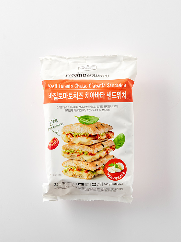 베키아에누보 바질토마토치즈 치아바타 샌드위치 (555g/3개입)