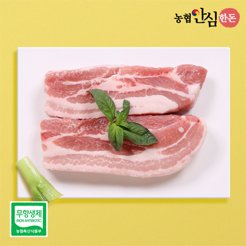 [농협안심한돈](냉장)무항생제 국내산 삼겹살 구이용 500g 대표이미지 섬네일
