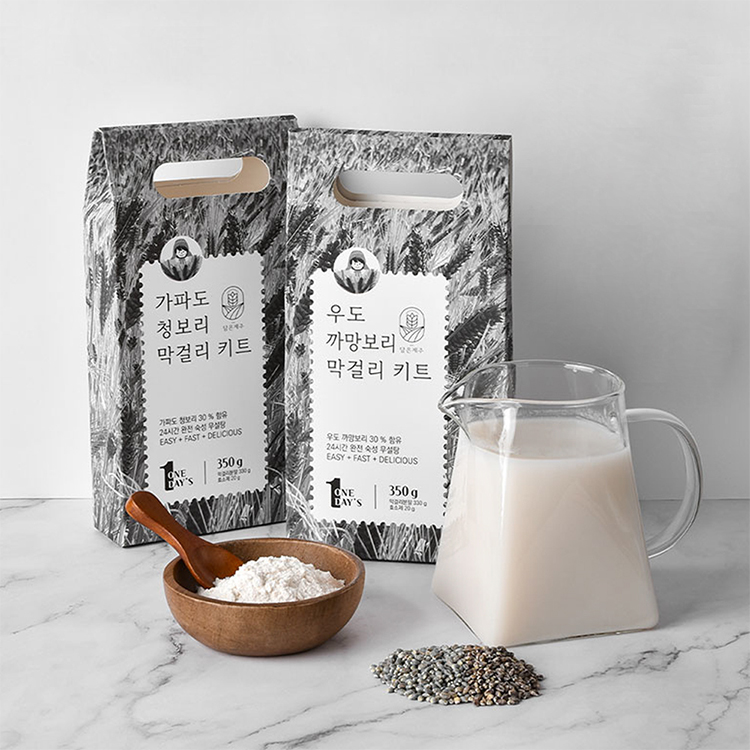 제주 컬러보리 막걸리 키트 3종 (청보리/까망보리 각 350g)