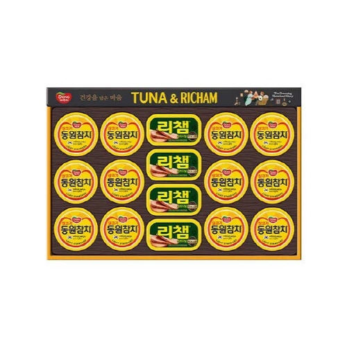 [동원선물세트] 튜나리챔 O-48호 (라이트스탠다드참치 85g 12캔+리챔 120g 4캔)