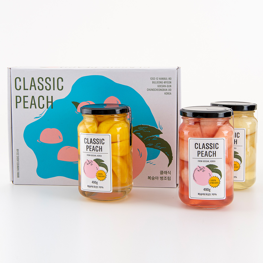 국내산 복숭아 병조림 선물세트 황도 백도 핑크백도 복숭아통조림 유기농설탕 대표이미지 섬네일