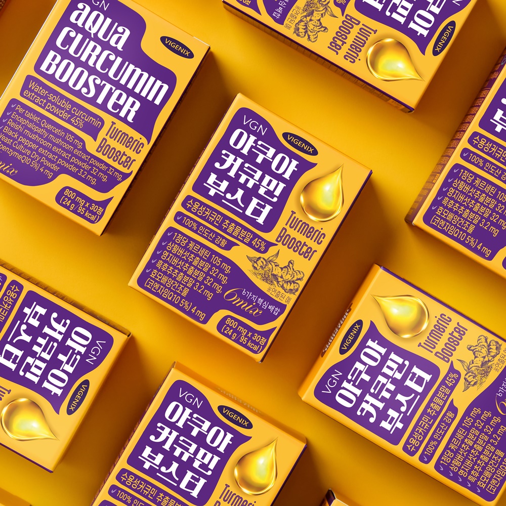 비제닉스 아쿠아 커큐민 부스터 수용성 강황 퀘르세틴 코엔자임Q10 (800mg x 30정)x3박스