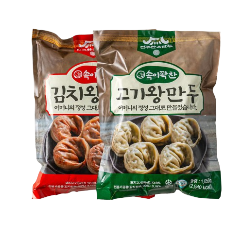 1+1 전주한옥만두 - (고기왕만두 + 김치왕만두 총 2봉)