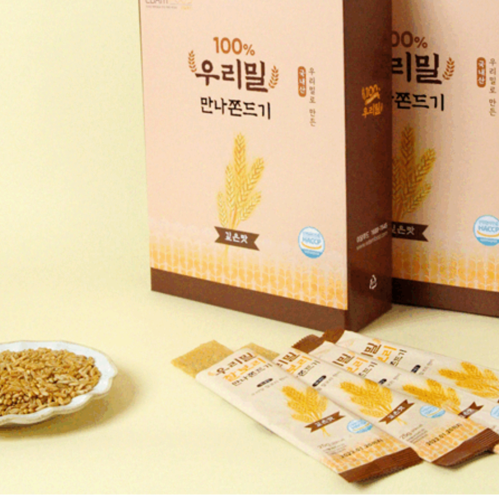 이담푸드 국산 우리밀 찰보리 만나쫀드기(23g*5개입)