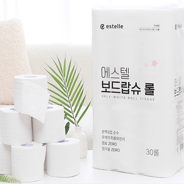 보드랍슈 먼지없는 휴지 두루마리휴지 3겹 롤 화장지 18m X 30롤 X 1팩